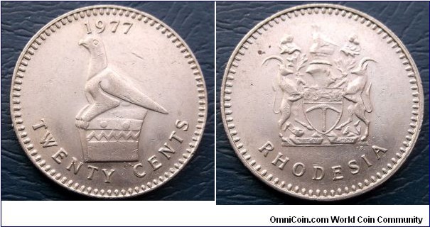 1977 Rhodesia 20 Cents KM# 15 Native Headress Type Nice High Grade Go Here:

http://stores.ebay.com/Mt-Hood-Coins