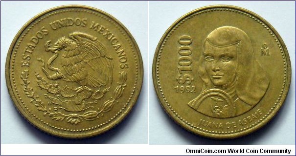 Mexico 1000 pesos.
1992