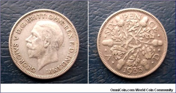 Silver 1933 Great Britain 6 Pence George V KM#832 Oak Leaves Nice Circ Go Here:

http://stores.ebay.com/Mt-Hood-Coins
