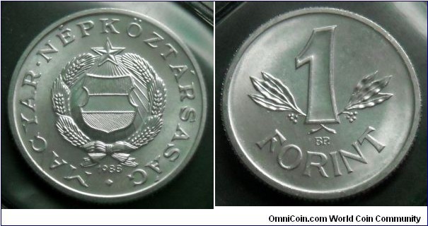 Hungary 1 forint from 1988 annual coin set.