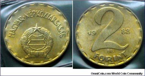 Hungary 2 forint from 1988 annual coin set.