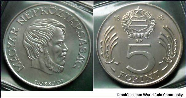 Hunngary 5 forint from 1988 annual coin set.