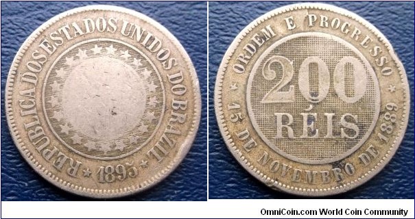1895 Brazil 200 Reis KM#493 Stars Type Nice Large 32.5mm Circulated Coin Go Here:

http://stores.ebay.com/Mt-Hood-Coins
