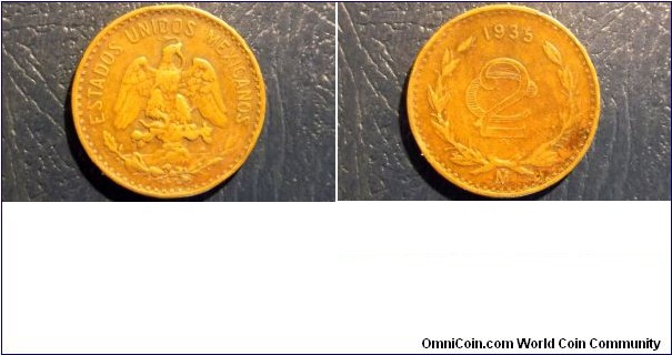 1935 Mexico 2 Centavos KM#419 Eagle & Snake Nice Circ Better Date Coin Go Here:

http://stores.ebay.com/Mt-Hood-Coins
