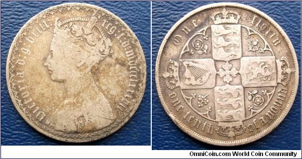 .925 Silver 1853 Great Britain Florin Two Shillings Gothic Type 1/10 Pound Go Here:

http://stores.ebay.com/Mt-Hood-Coins
