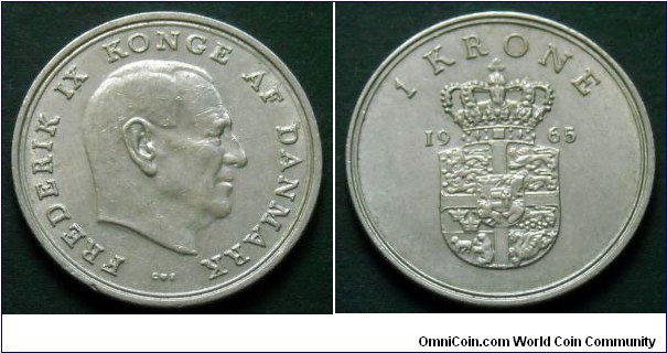 Denmark 1 krone.
1965