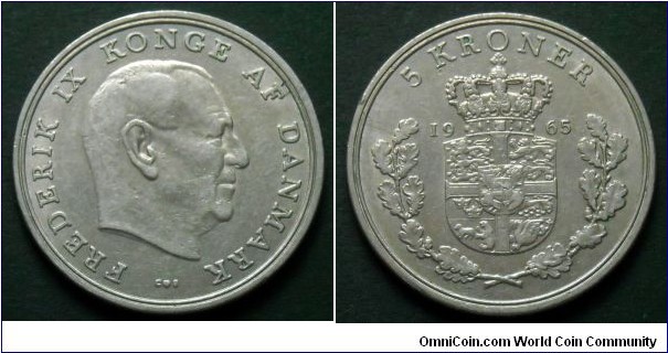 Denmark 5 kroner.
1965