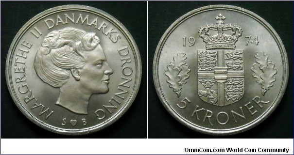Denmark 5 kroner.
1974