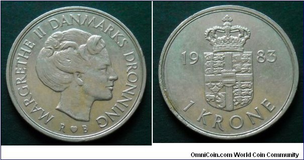 Denmark 1 krone.
1983