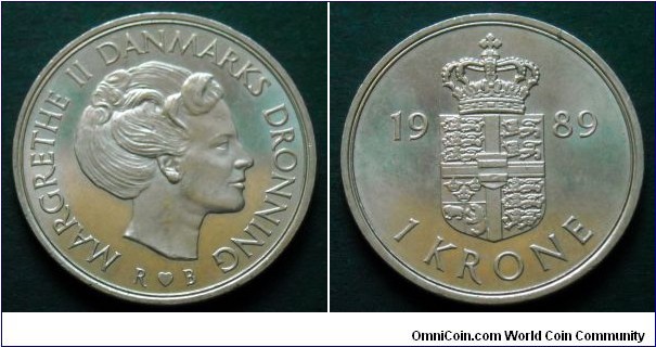 Denmark 1 krone.
1989