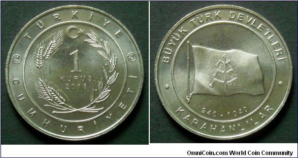 Turkey 1 kurus.
2015, Kara-Khanid Khanate.