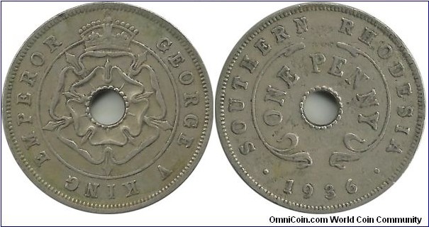S.Rhodesia 1 Penny 1936