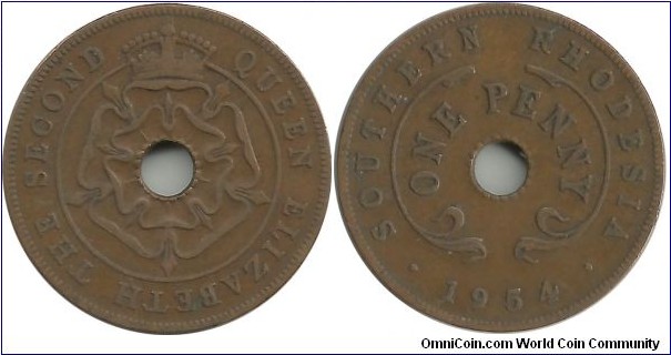 S.Rhodesia 1 Penny 1954