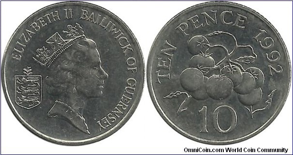 Guernsey 10 Pence 1992