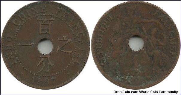 IndochinaFr 1 Centime 1897A