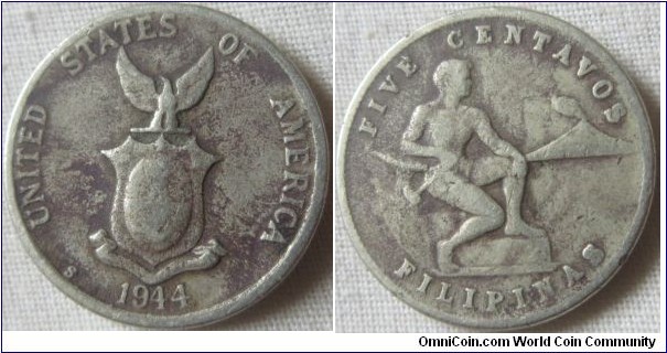1944 s 5 centavos
