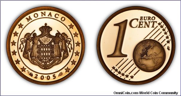 Monaco 1 Euro Cent 2005 Proof