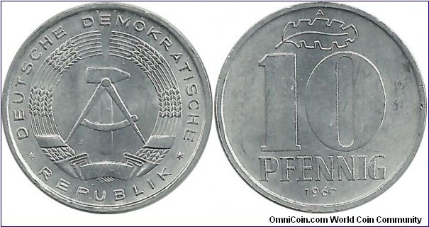 DDR 10 Pfennig 1967A