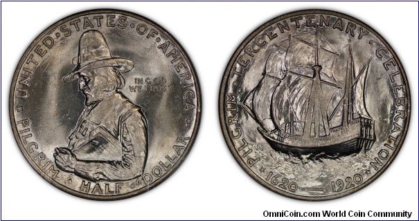 USA 50 Cents 1920 Pilgrim NGC MS65