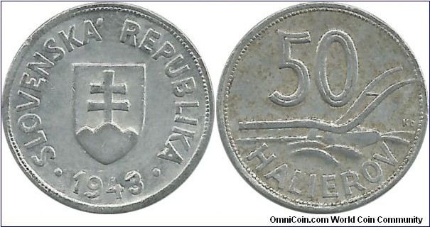 Slovakia 50 Halierov 1943
