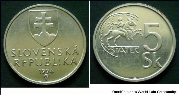 Slovakia 5 korun.
1994