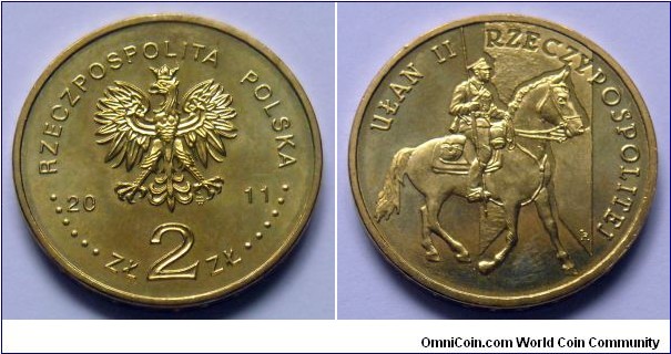 Poland 2 złote.
2011, History of Polish Cavalry - Uhlan of the 2nd Republic.