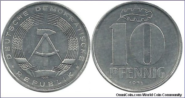 DDR 10 Pfennig 1971A