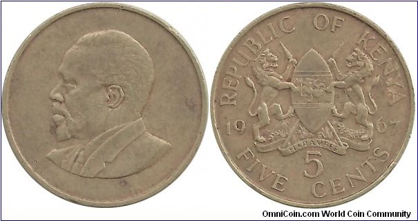 Kenya 5 Cents 1967