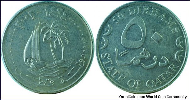 Qatar50Dirhams-km9-(AH1424)2003