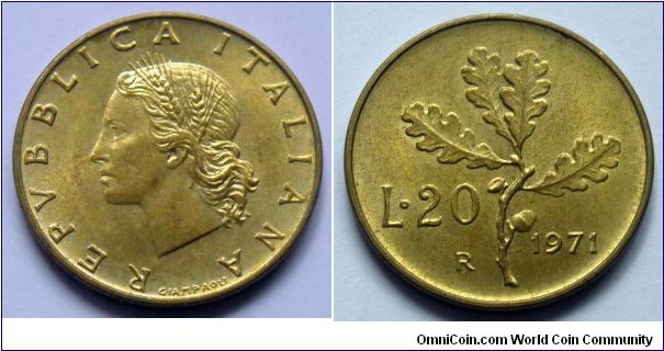 Italy 20 lire.
1971