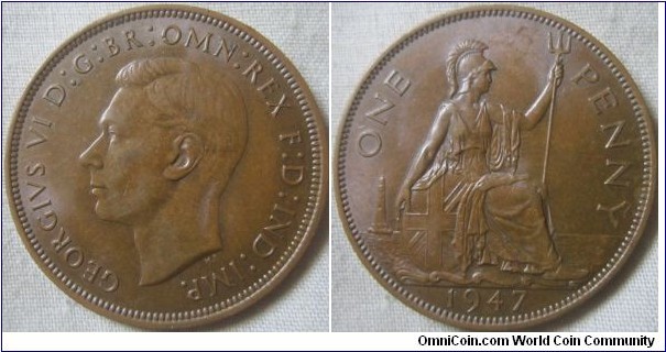 AUNC 1947 mint darkened? penny