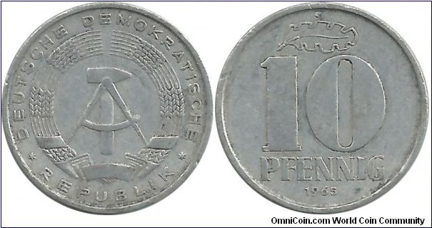 Germany-DDR 10 Pfennig 1965