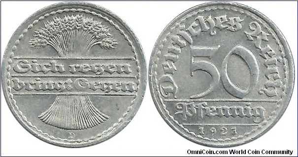 Germany-Weimar 50 Pfennig 1921D