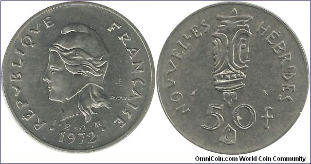 NewHebrides 50 Francs 1972