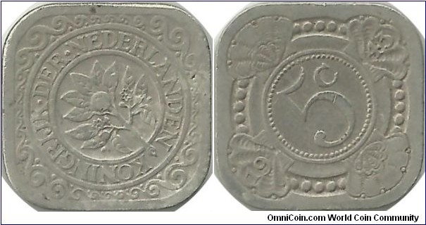 Netherlands 5 Cents 1943 (Homeland type)