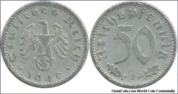 Germany-Nazi 50 Reichspfennig 1940F