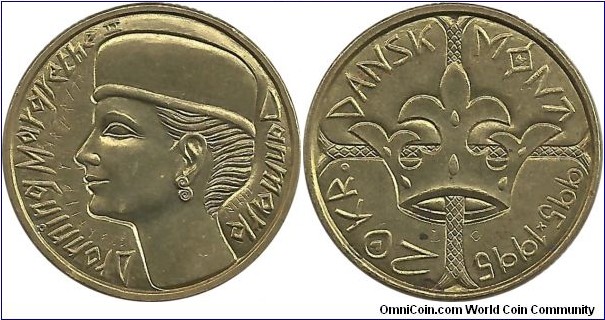 Denmark 20 Kroner 1995-1000th Year of Danish Mint