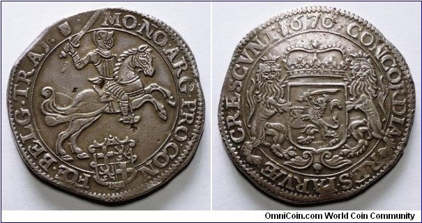 Republic of the United Netherlands, Utrecht, Ducaton / Silver rider (early type), 1676/0. Delm. 1029; HNPM 55; V. 99.3; Dav. 4937.
