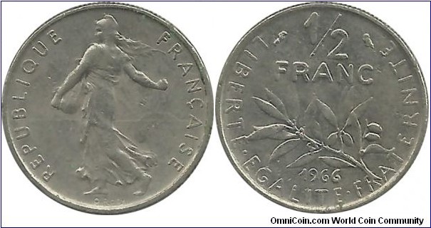 France ½ Franc 1966