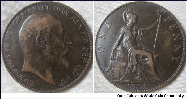 1905 penny VF grade