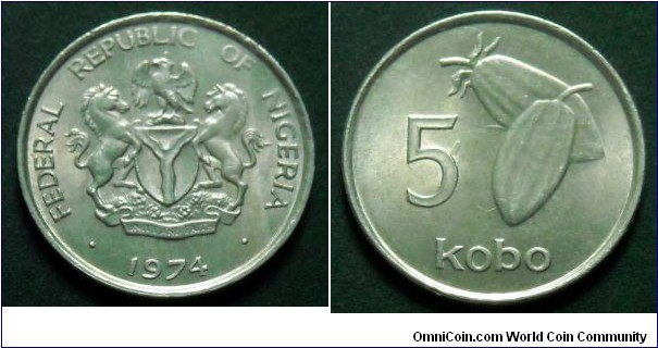 Nigeria 5 kobo.
1974