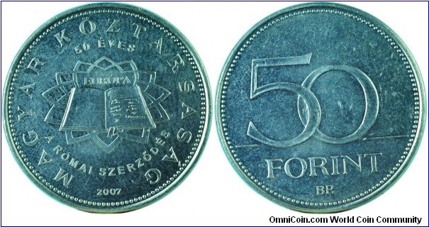 Hungary50Forint-TreatyOfRome-km805-2007