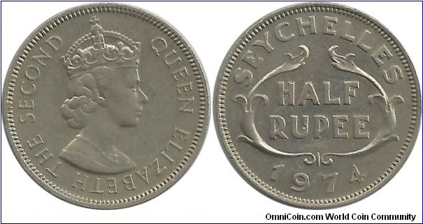 Seychelles ½ Rupee 1974