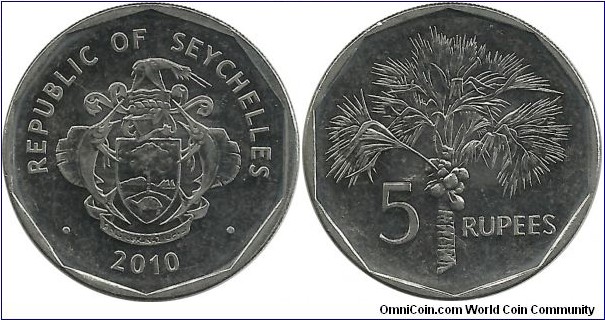Seychelles 5 Rupees 2010
