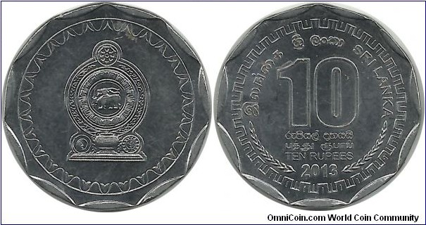 SriLanka 10 Rupees 2013