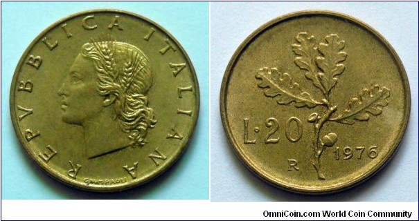 Italy 20 lire.
1976