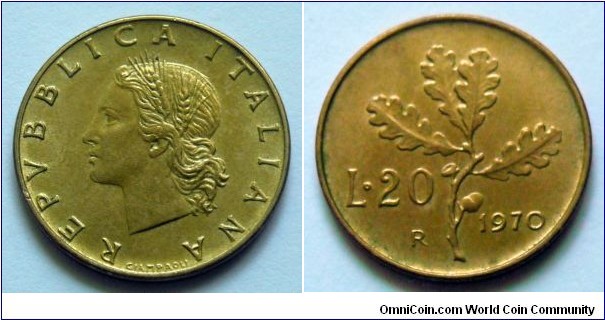 Italy 20 lire.
1970