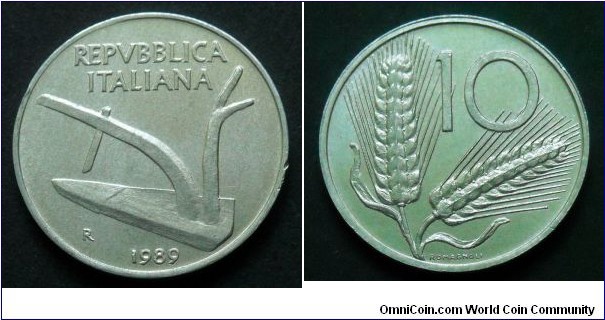 Italy 10 lire.
1989