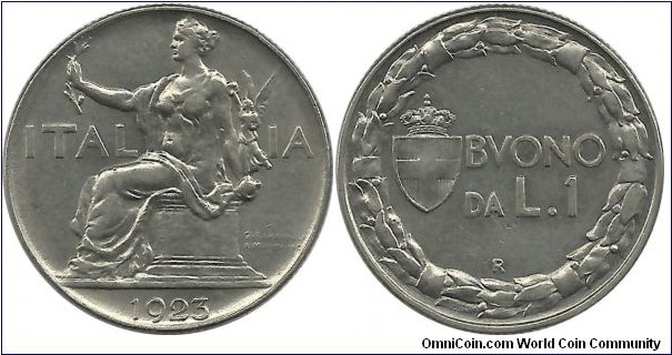 Italy-Kingdom 1 Lira 1923