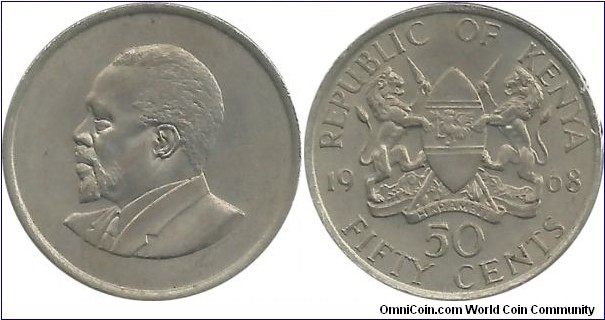 Kenya 50 Cents 1968